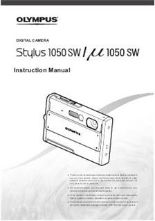 Olympus Mju Digital 1050 SW manual. Camera Instructions.